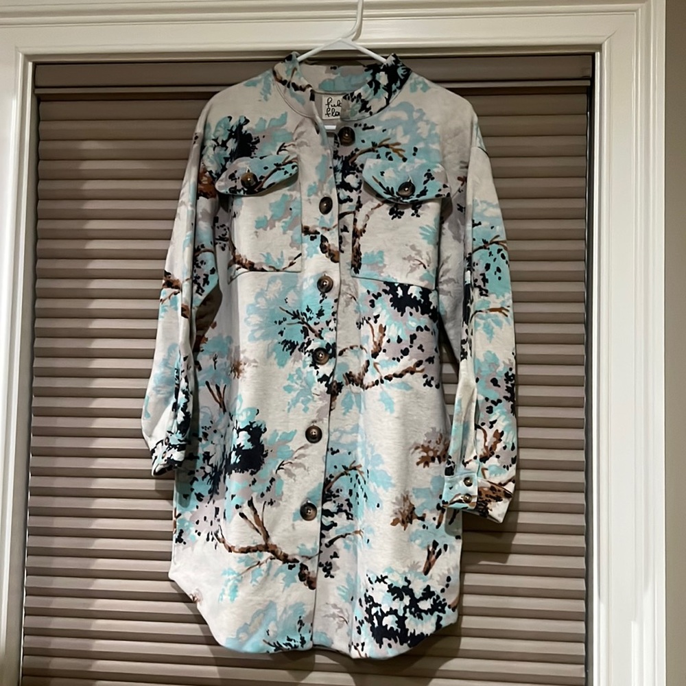 Printed sweater coat